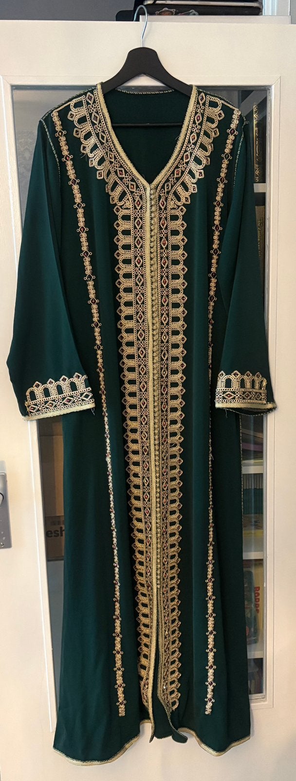 Nieuwe Marokaanse jurk abaya djelleba kaftan takchita, Ophalen of Verzenden, Nieuw, Groen, Onder de knie