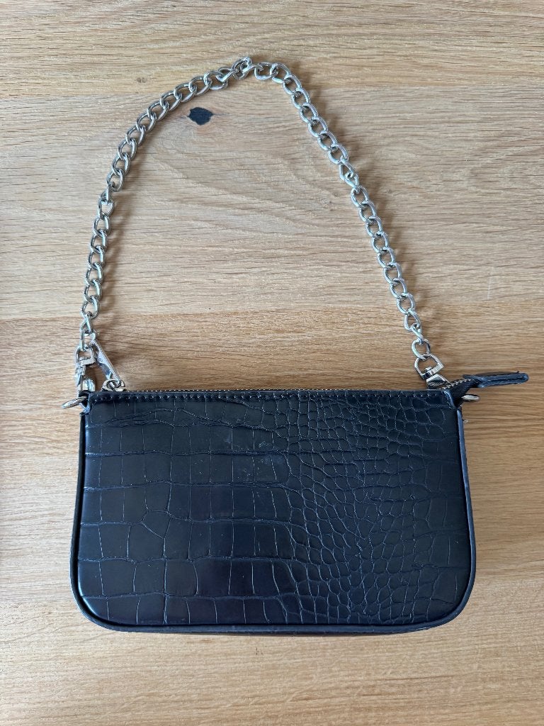 Zwarte tas van Bershka 19,5cm x 12cm x 5,5cm		5, Ophalen of Verzenden, Gebruikt, Zwart, Handtas