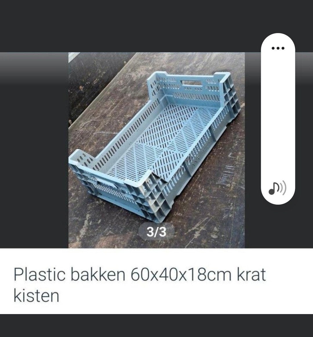 grijze veenmankisten 60x40x18 cm bakken kisten kratten, Ophalen, Gebruikt