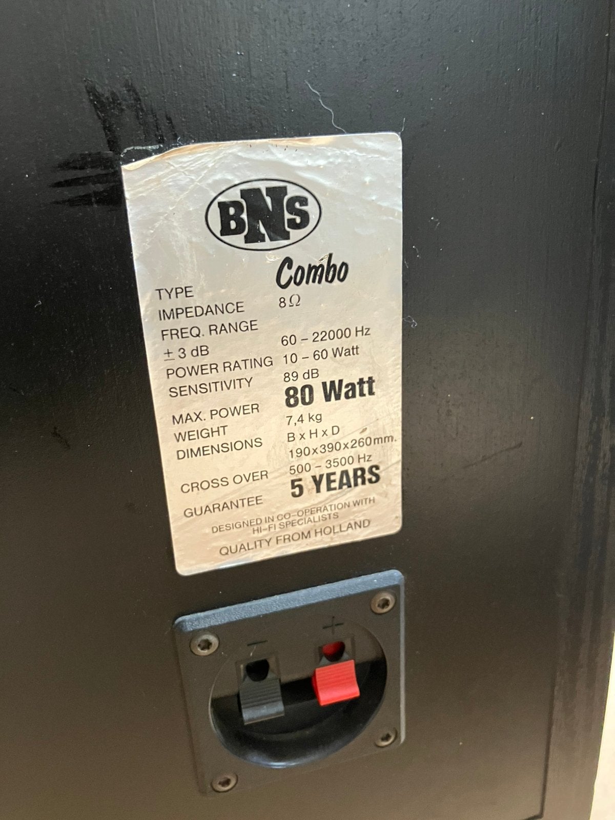 BNS Combo Secret 3-weg speakers, Stereo speakers, Zo goed als nieuw, 60 tot 120 watt, Basreflex