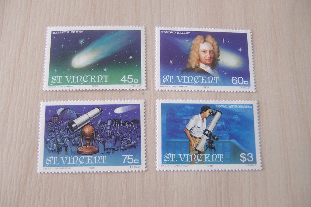 Ruimtevaart St.Vincent, Halley, postfris. (6)., Ophalen of Verzenden, Postfris, Overige thema's