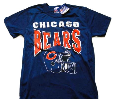 Chicago bears vintage nfl football printed navy t shirt, Info@taurusvintage.nl, Blauw, Nieuw, Overige maten
