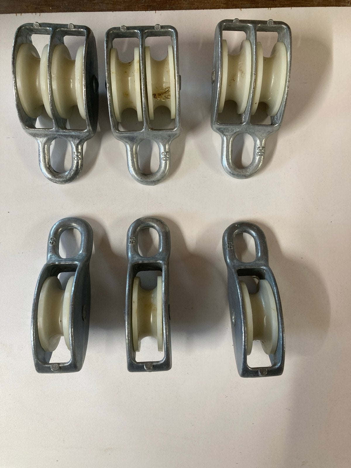 Set van 6 Katrollen - Dubbel en Enkel, Ophalen, Gebruikt, Handmatig