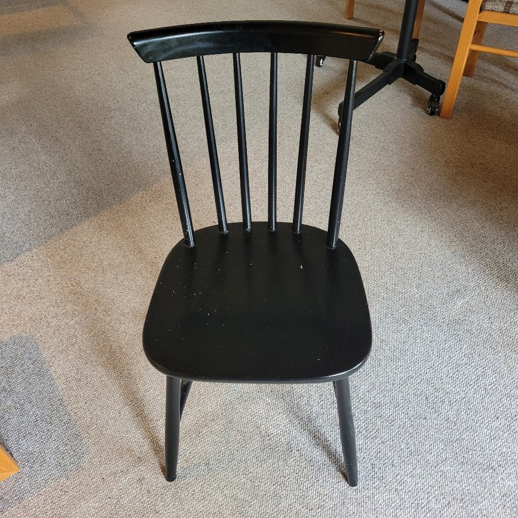 Originele Zweedse Osby-Verken Spijlenstoel – Vintage 1958, Ophalen, Gebruikt, Zwart, Eén