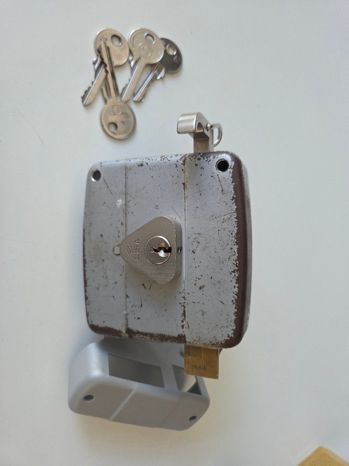 CISA Oplegslot Vaste Buitencilinder DM50 DIN Rechts Zilver, Doe-het-zelf en Verbouw, Hang- en Sluitwerk, Ophalen of Verzenden