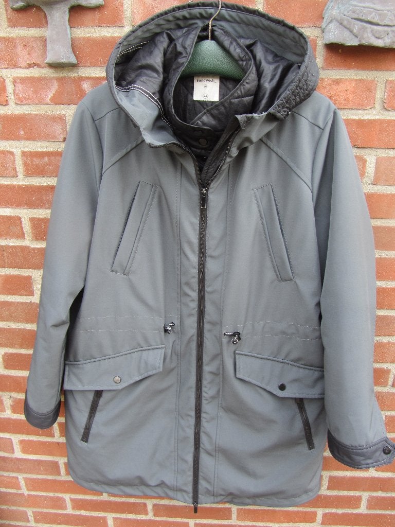 Parka 3/4 grijze jas uitritsbaar 44 sandwich, Kleding | Dames, Maat 46/48 (XL) of groter, Ophalen of Verzenden, Zo goed als nieuw