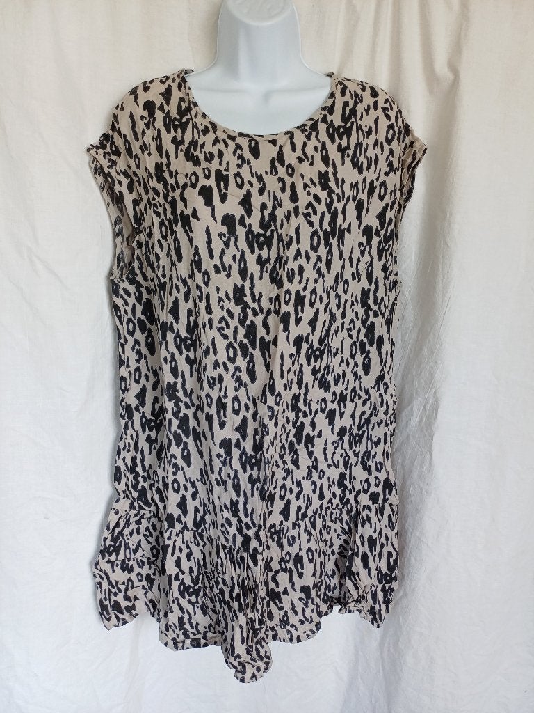Mooie jurk met luipaard print. mt L Merk Ruby Tuesday, Maat 38/40 (M), Bruin, ., Ophalen of Verzenden