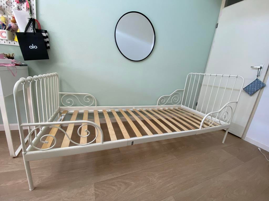 IKEA Minnen meegroeibed wit 80x200cm, Ophalen, Gebruikt, 70 tot 85 cm, Lattenbodem