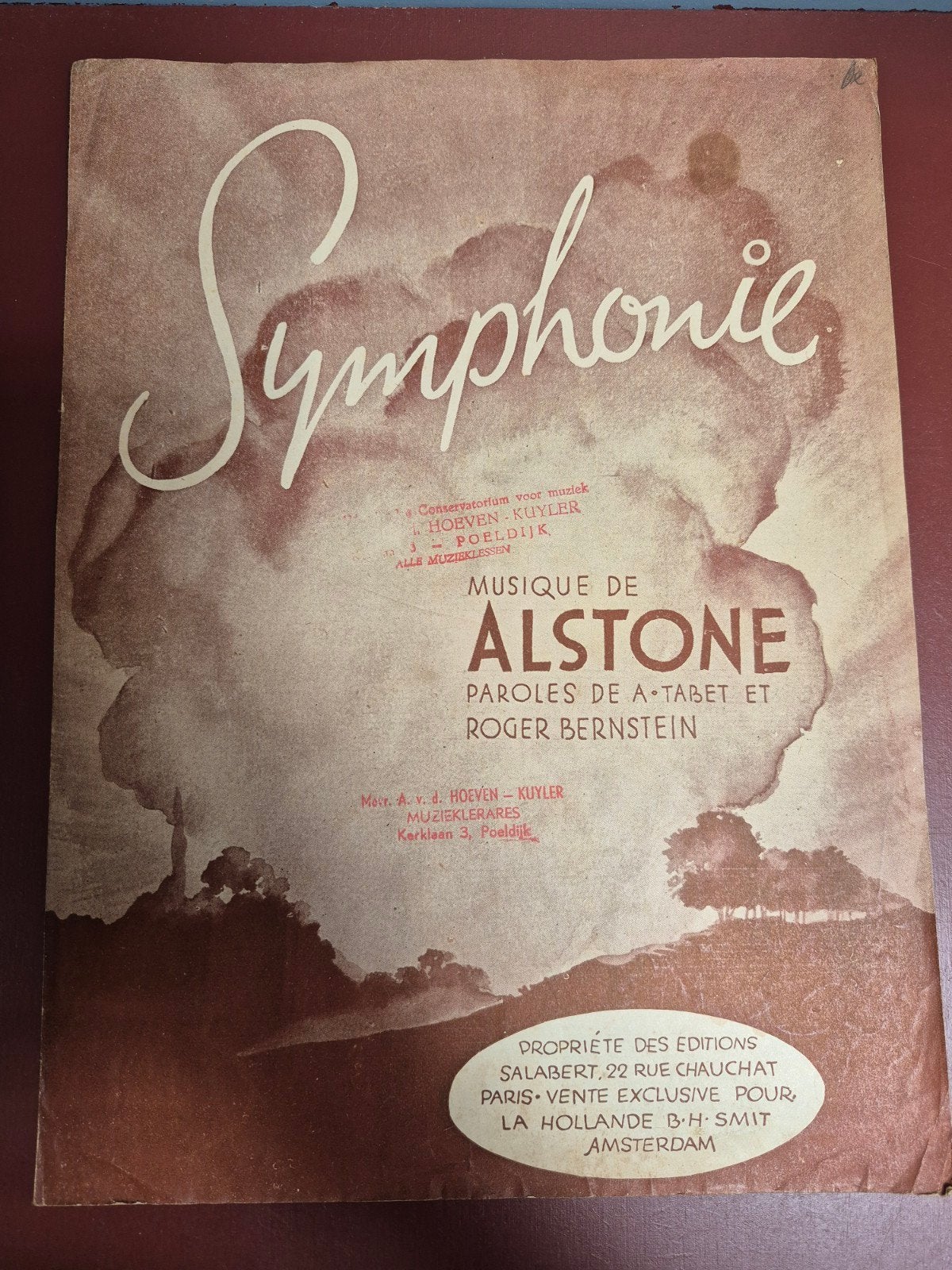 Symphonie - Muziek van Alstone - Oude bladmuziek, Muziek en Instrumenten, Ophalen of Verzenden, Gebruikt, Artiest of Componist
