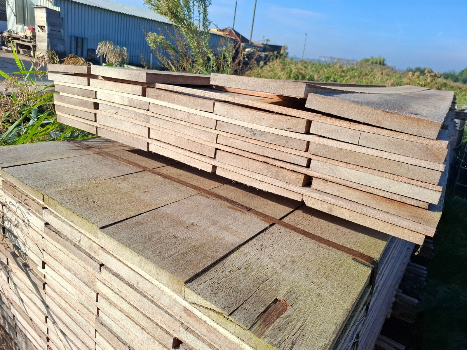 partij 29 st beschoeiing planken 350x20 bezorgen mogelijk, Ophalen, Planken, Nieuw, Hardhout