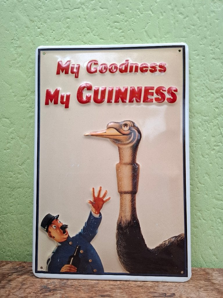 Prachtig reclamebord Guinness - My Goodness My Guinness, Verzamelen, Biermerken, Nieuw, Reclamebord, Plaat of Schild, Overige merken