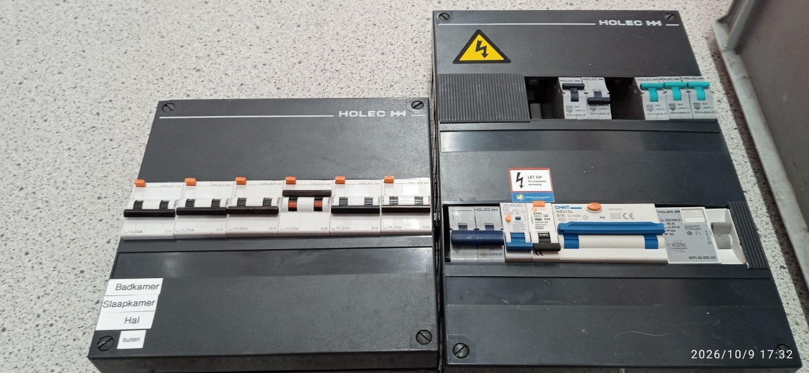 Holec H Hager Groepenkast met aardlekschakelaars, Doe-het-zelf en Verbouw, Ophalen of Verzenden, Gebruikt, Hager, Groepenkast
