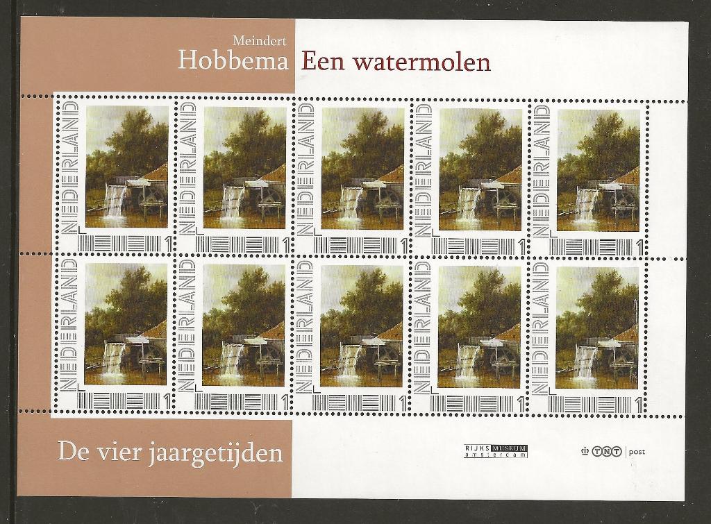 Vel 4 jaargrijden, Hobbema, De Watermolen, postfris, Ophalen of Verzenden, Postfris