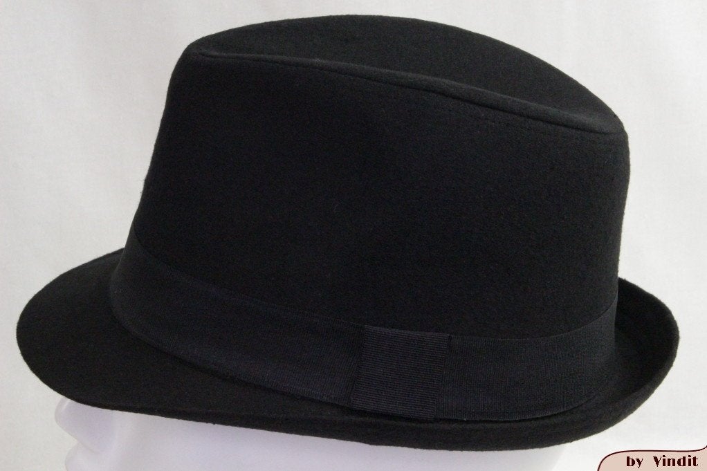 Gleufhoed Trilby zwart vilt maat 57 nieuw gratis verzenden, Ophalen of Verzenden, Nieuw, 56 of 57 cm (M, 7 of 7⅛ inch), Hoed