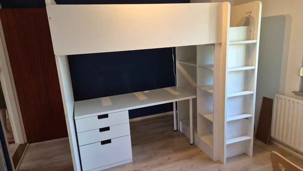 Ikea Smastad Hoogslaper met Bureau en Opbergruimte, Ophalen, Gebruikt, Eenpersoons, 200 cm