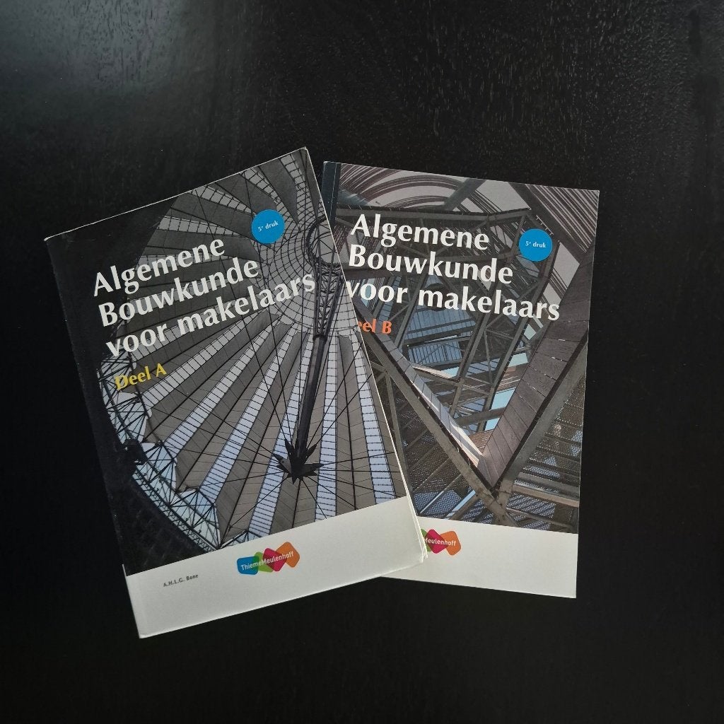Algemene Bouwkunde voor Makelaars, deel A en B, Boeken, Verzenden, Bone, HBO, Zo goed als nieuw