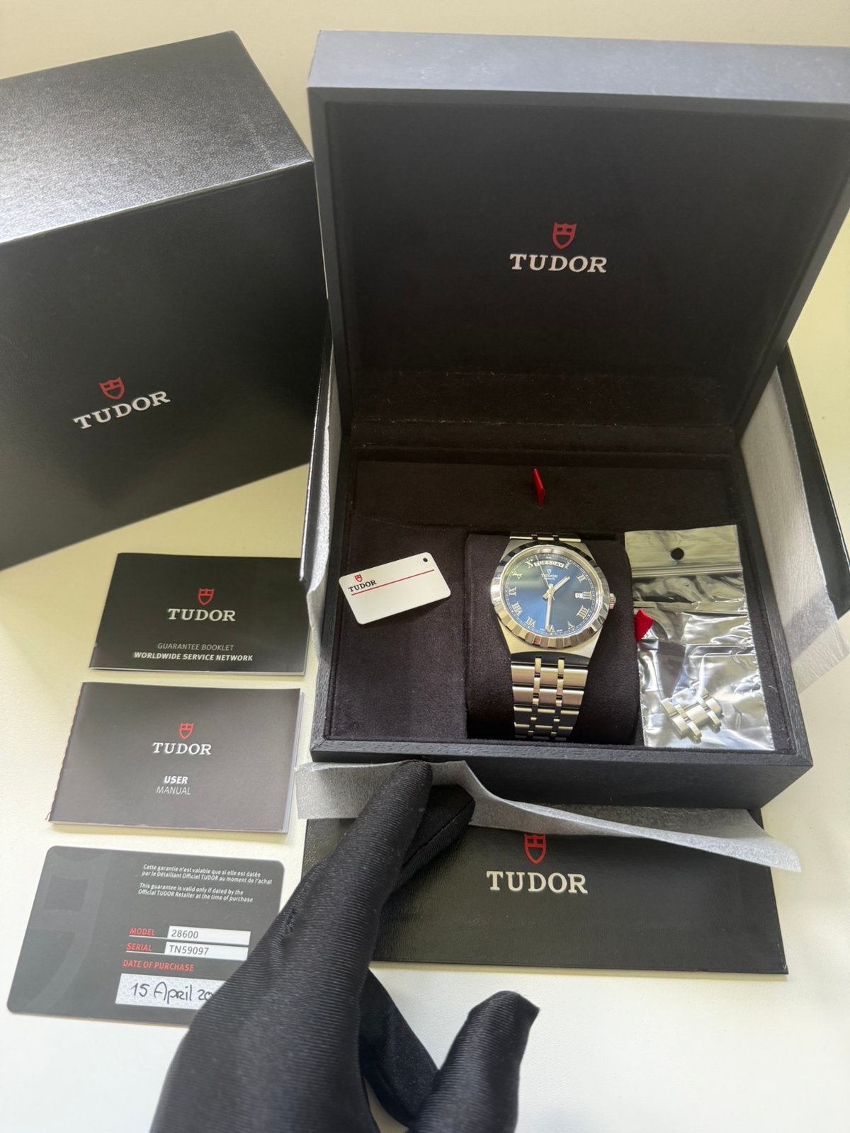 Tudor Royal Day-Date 41mm Blue Dial (2022) - Full Set S&C, Overige merken, Staal, Staal, Polshorloge