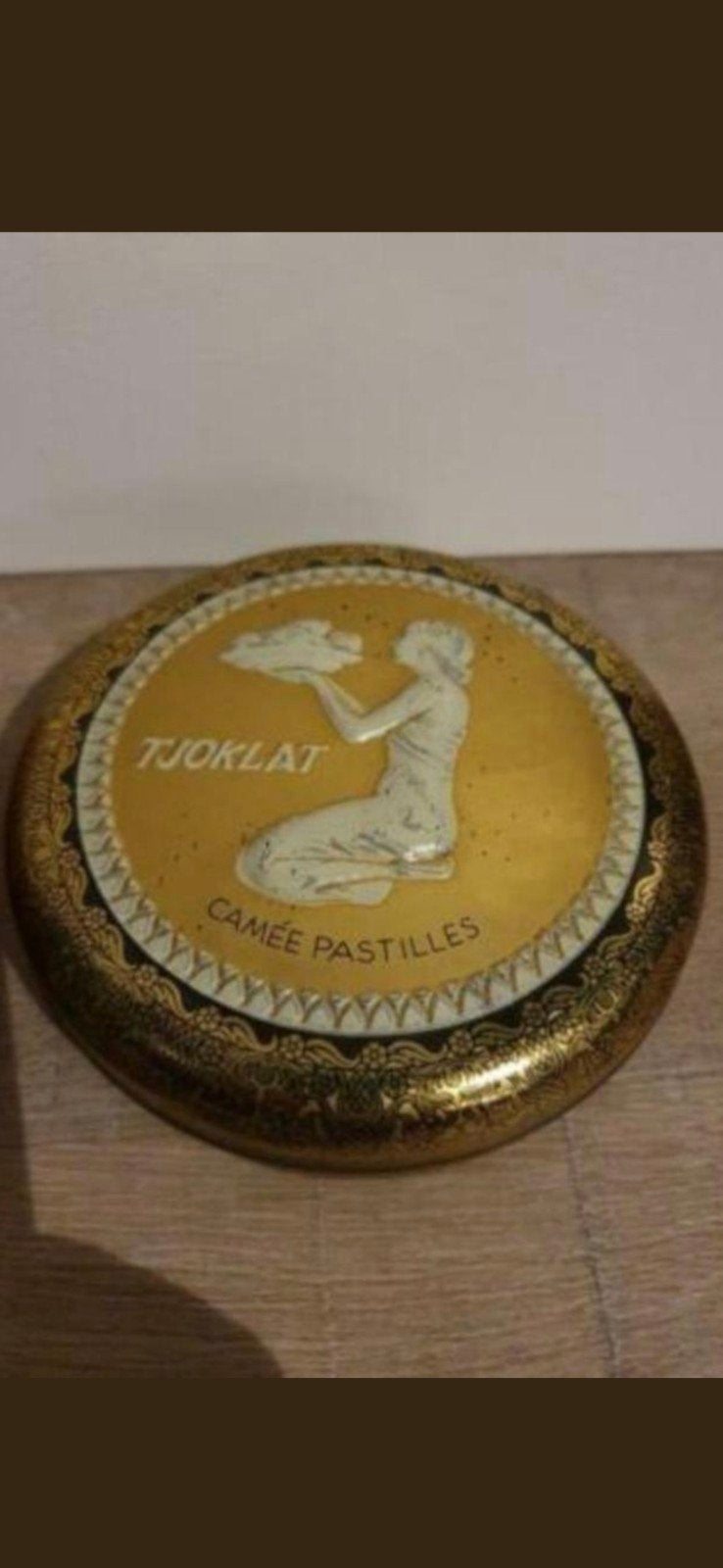 Zeldzaam & zeer mooi antiek rond Art Deco Tjoklat €6,50, Verzamelen, Blikken, Ophalen of Verzenden, Zo goed als nieuw, Overige