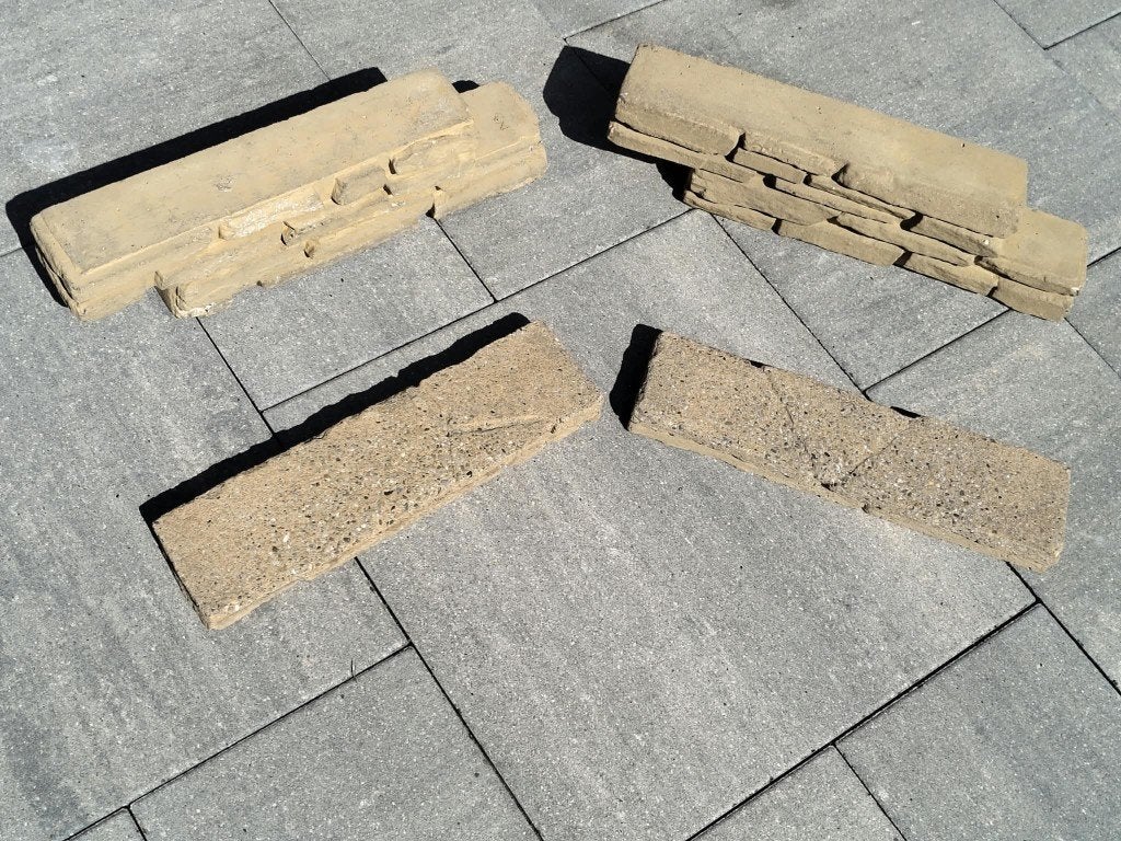 Borderstenen 2 stuks en 2 dekplaten, Ophalen, Gebruikt, Border, Minder dan 100 cm