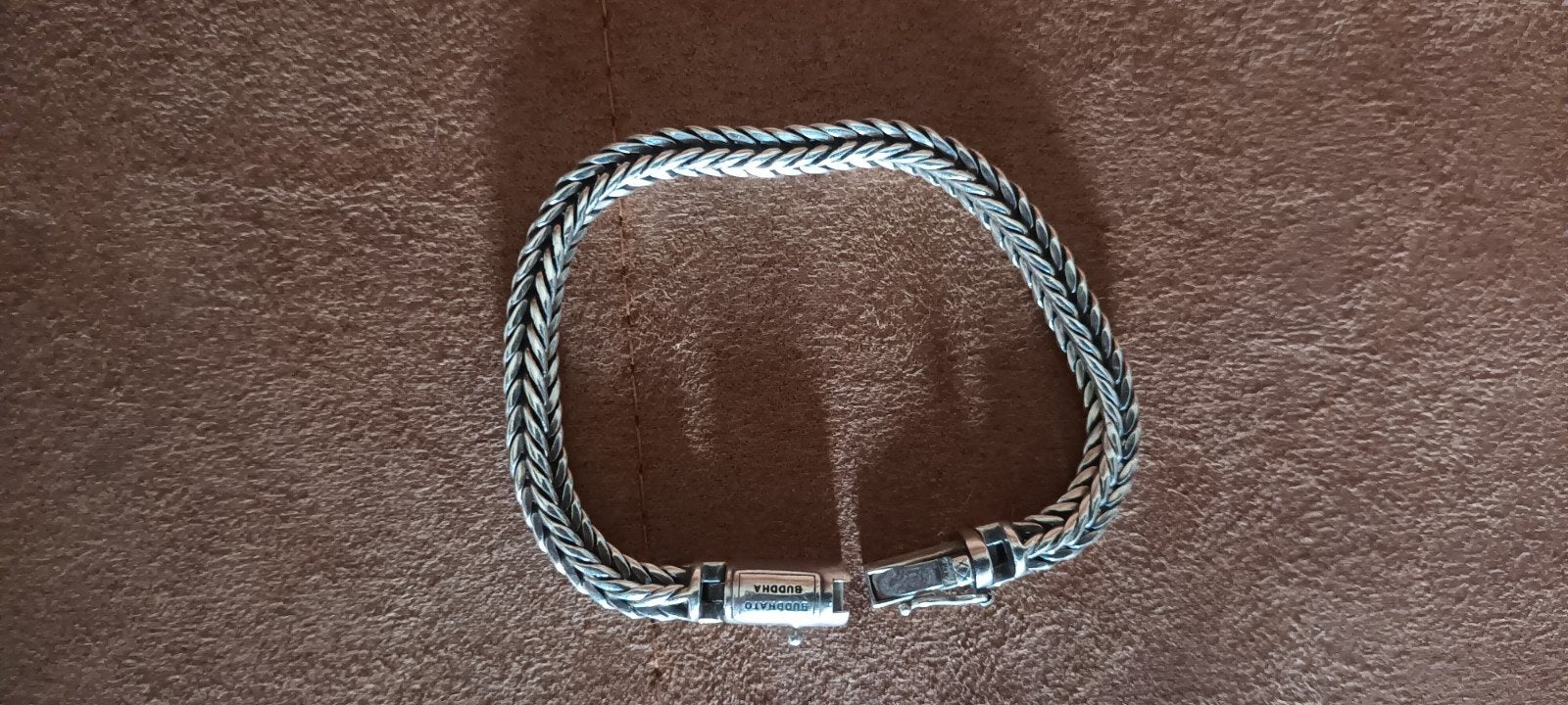 Buddha to Buddha armband 925 Sterling zilver 19 cm, Ophalen of Verzenden, Zo goed als nieuw, Zilver, Zilver