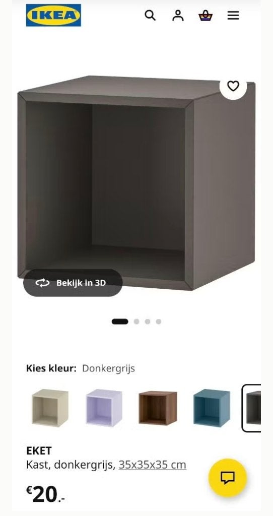 1x Eket kast ladekast nachtkastje kubus blok, Ophalen, Minder dan 50 cm, 5 laden of meer, Zo goed als nieuw