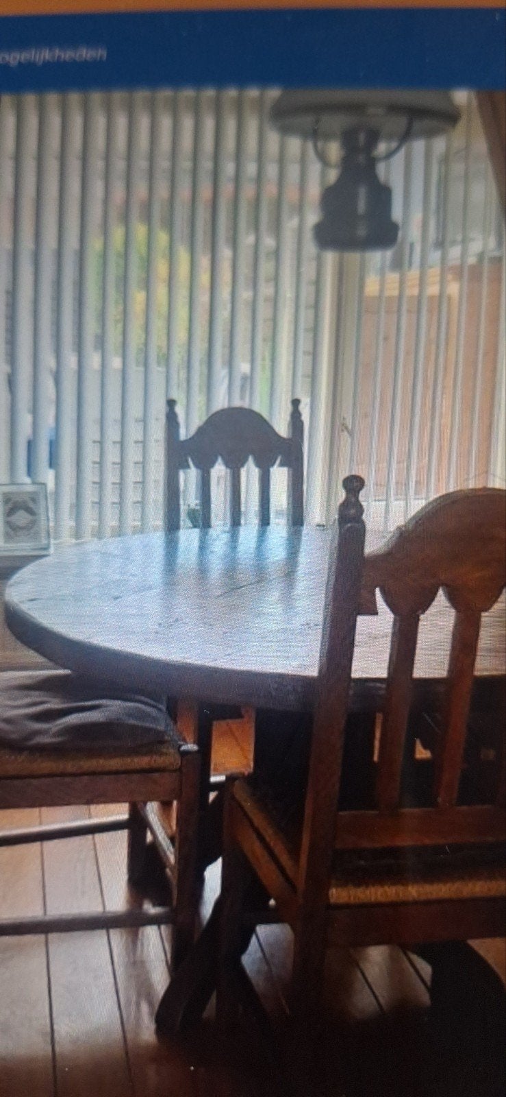 Rustieke eikenhouten tafel en stoelen, Antiek en Kunst, Ophalen