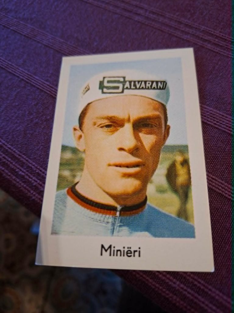 Prentje/Chromo : Mario Minieri / Salvarani, Verzamelen, Ophalen of Verzenden, Zo goed als nieuw, Overige sporten, Poster, Plaatje of Sticker