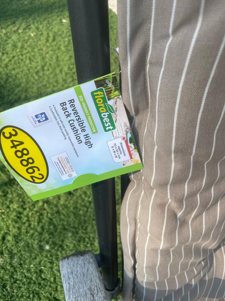 Nieuw Florabest Ligbed Kussen Bruin met Streepjes, Tuin en Terras, Tuinmeubel-accessoires, Ophalen of Verzenden, Nieuw