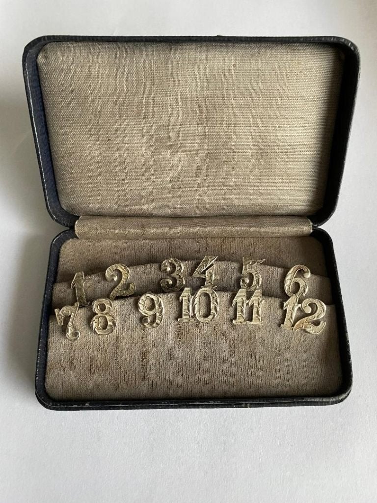 Zilveren cijfertjes 1 tm 12, Ophalen of Verzenden, Zilver