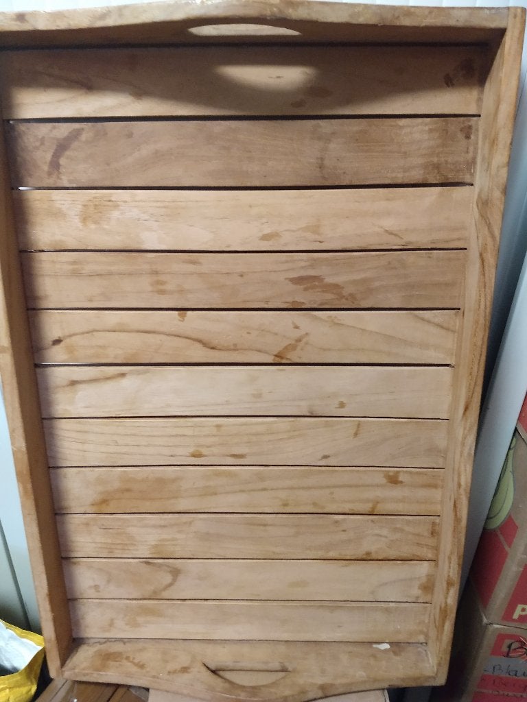 Dienblad teak hout 40 bij 60 cm. Zo goed als nieuw. Beki, Overige typen, Ophalen of Verzenden, Zo goed als nieuw