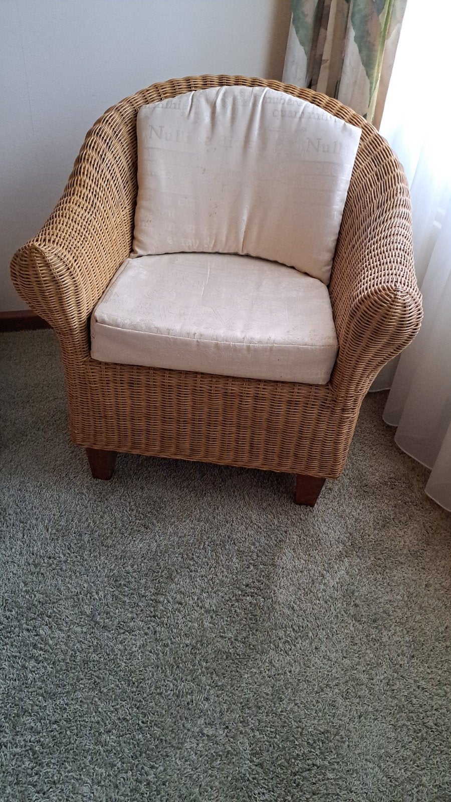 rotan fauteuil met kussens, Gebruikt, Overige kleuren, Riet of Rotan, Eén