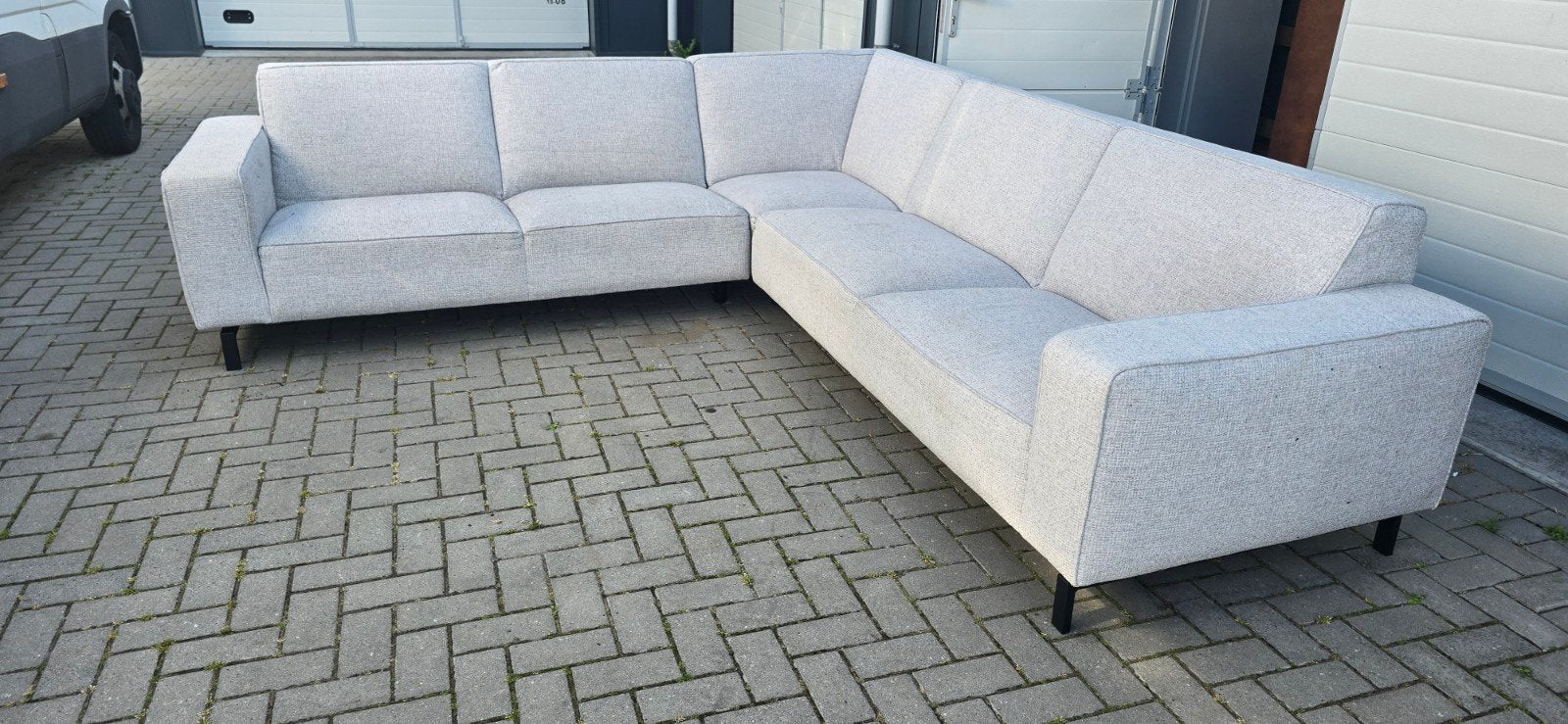 Montel Hoekbank 3 Delen Licht Grijs Type 40/4, Ophalen, 250 tot 300 cm, Gebruikt, 100 tot 125 cm