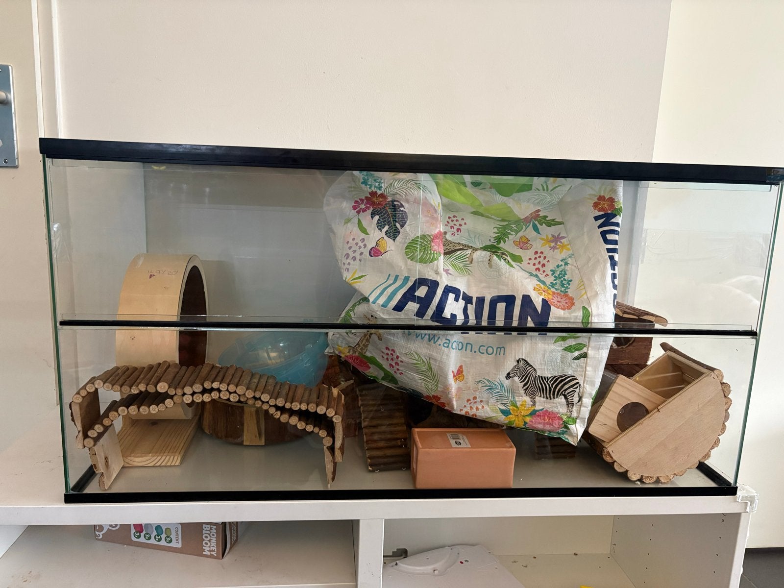 Hamsterkooi met veel accessoires, Kooi, Gebruikt, 60 tot 90 cm, Minder dan 75 cm