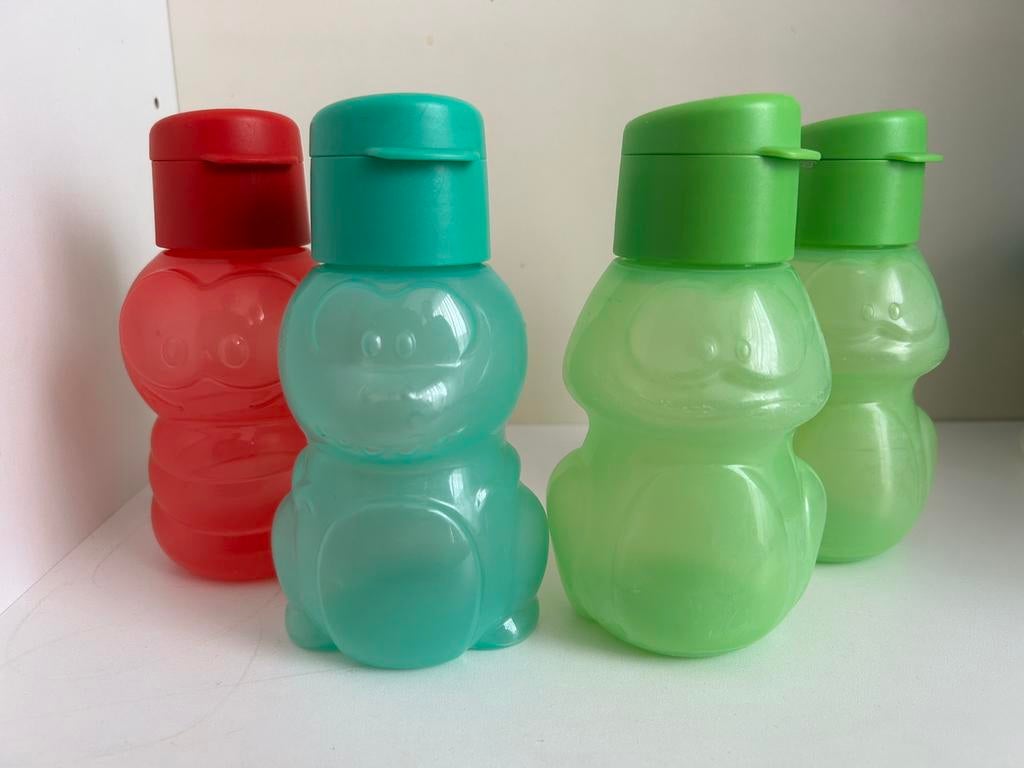 Tupperware flesjes (vier), Huis en Inrichting, Keuken | Tupperware, Ophalen, Zo goed als nieuw, Overige typen
