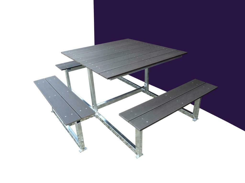 Vierkante picknicktafel 3 zijdig voor tegen een muur, Tuin en Terras, Picknicktafels, Ophalen of Verzenden, Nieuw, Vierkant, Staal