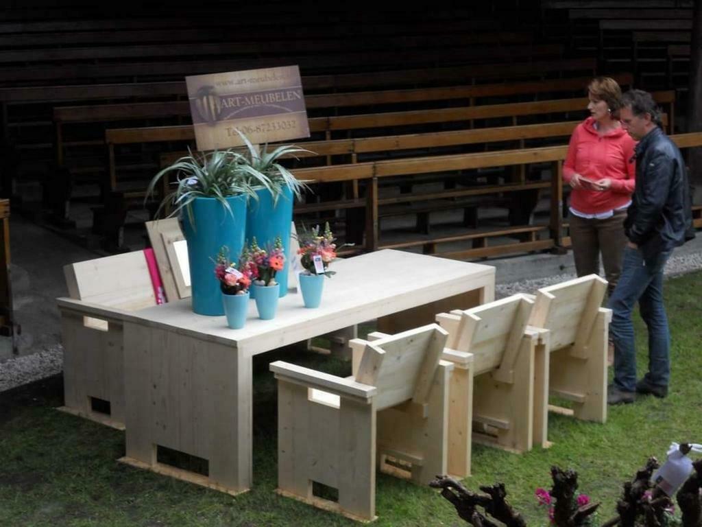 Nieuwe steigerhouten tuinset, Bank, 6 zitplaatsen, Steigerhout, Nieuw