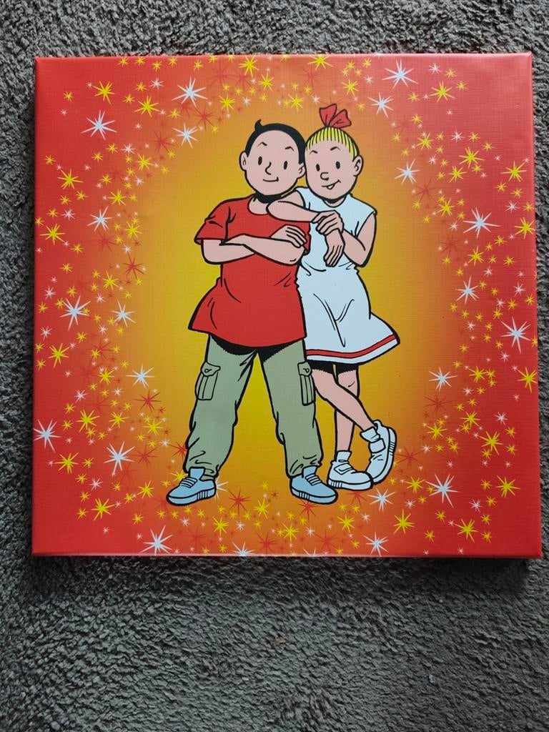 Suske en Wiske Canvas Print 50x50 cm, Antiek en Kunst, Ophalen of Verzenden