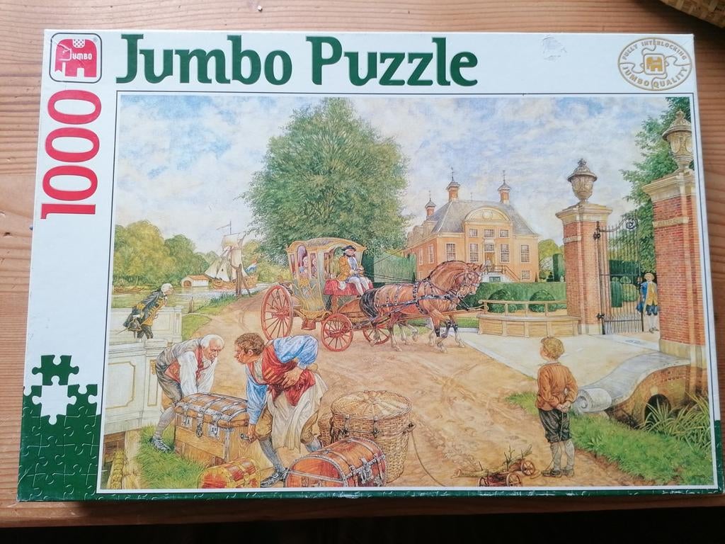 Mooie nostalgische puzzel van jumbo., Ophalen of Verzenden, 500 t/m 1500 stukjes, Zo goed als nieuw