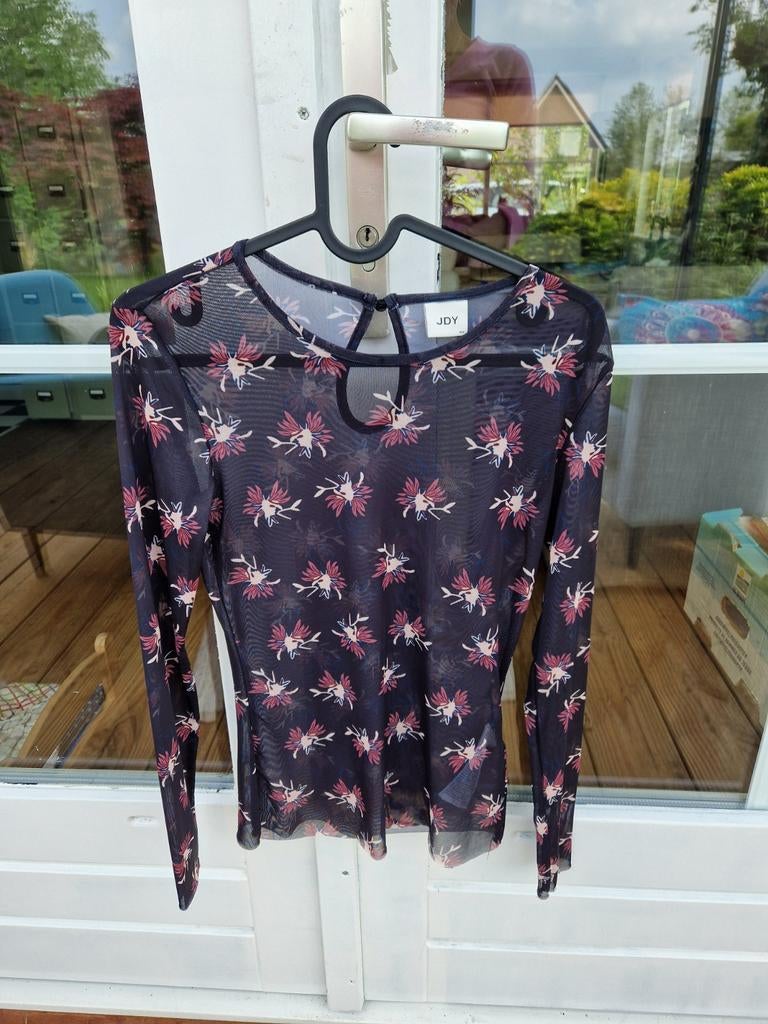 Mesh top, Kleding | Dames, Tops, Blauw, Ophalen of Verzenden, Zo goed als nieuw, Lange mouw