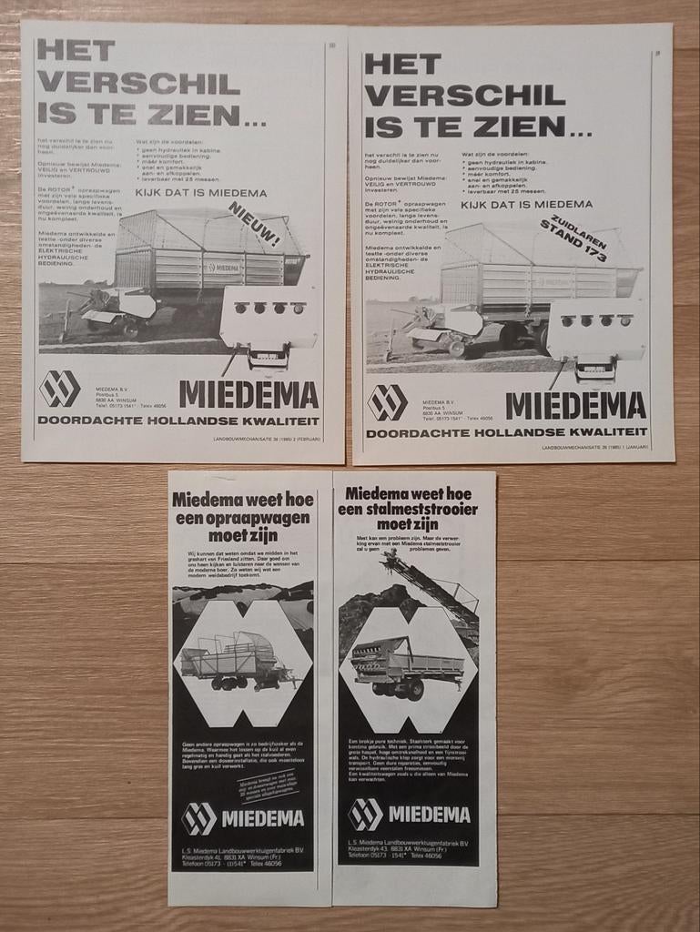Miedema advertenties., Ophalen of Verzenden, 1920 tot 1940, Tijdschrift