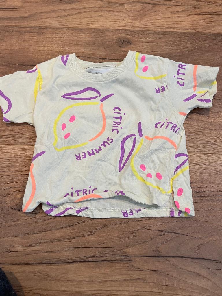 Zomers babyshirt Zara 86, Kinderen en Baby's, Babykleding | Maat 86, Meisje, Ophalen of Verzenden, Zo goed als nieuw, Zara