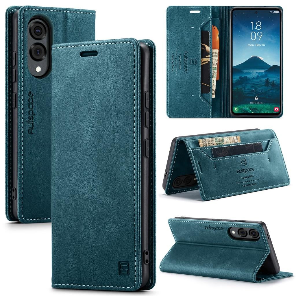 Luxe Flip Case met Kaarthouder voor Galaxy S25 Edge _ Blauw, Verzenden, Nieuw, Overige modellen, Hoesje of Tasje