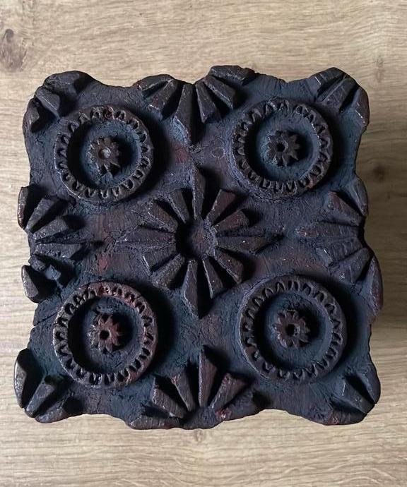 Prachthge houten stempel batik India hout, Ophalen of Verzenden, Zo goed als nieuw, Houten stempel