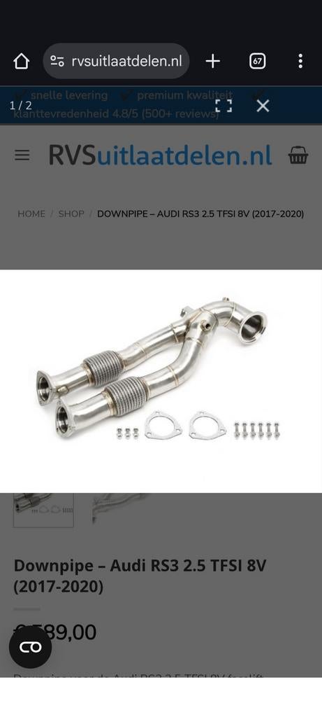 AUDI RS 3 8V downpipe, Ophalen of Verzenden