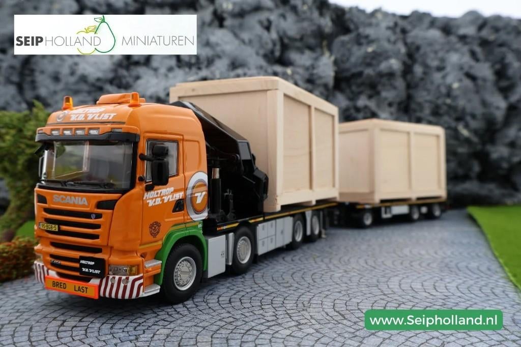 Holtrop vd vlist Scania palfinger flatbed combi schamel, Hobby en Vrije tijd, Modelauto's | 1:50, Info@seipholland.nl, Nieuw, Ophalen of Verzenden