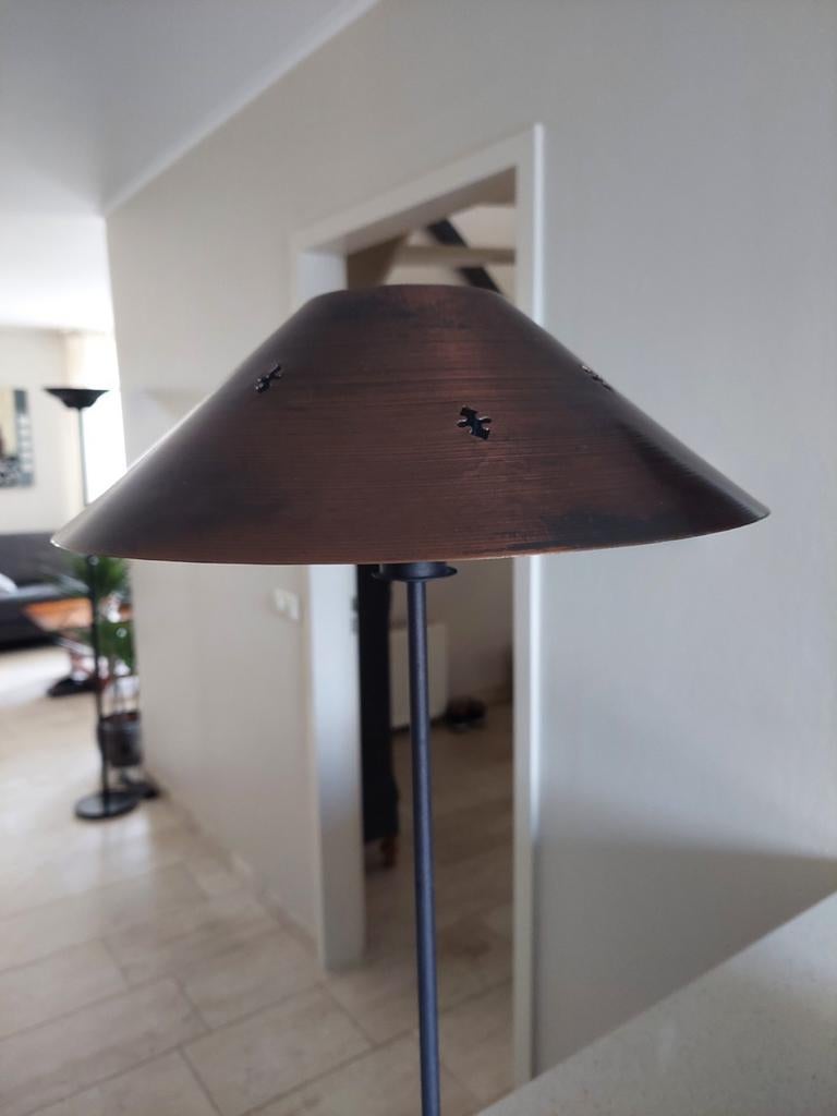 Bronzen lampenkap met Franse lelie motief E14, Ophalen of Verzenden