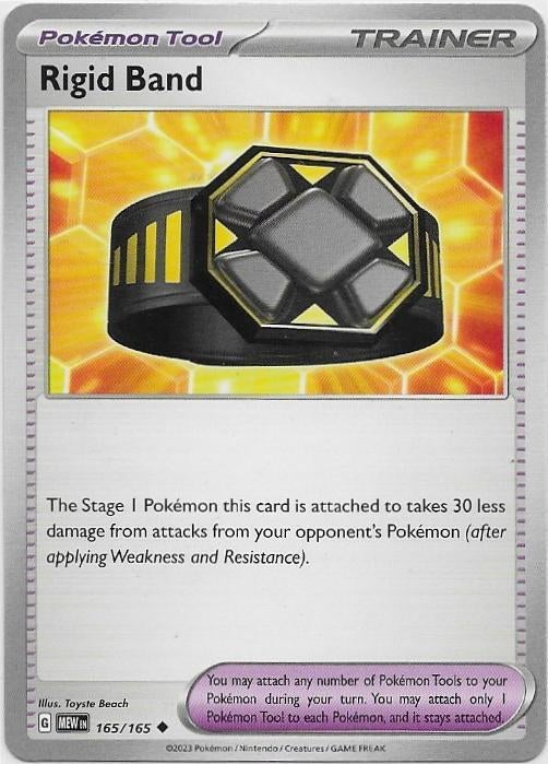 Pokemon 151,  Rigid Band [uncommon] 165/165, Ophalen of Verzenden, Nieuw, Losse kaart