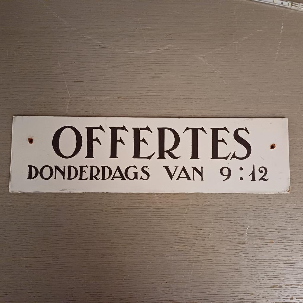VINTAGE TEKSTBORDJE, Ophalen of Verzenden, Zo goed als nieuw