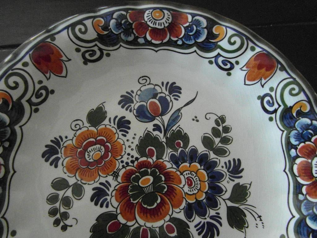 2 x sierbord  bord delft  blauw gekleurd Polychroom 20 cm, Antiek en Kunst, Antiek | Wandborden en Tegels, Ophalen of Verzenden