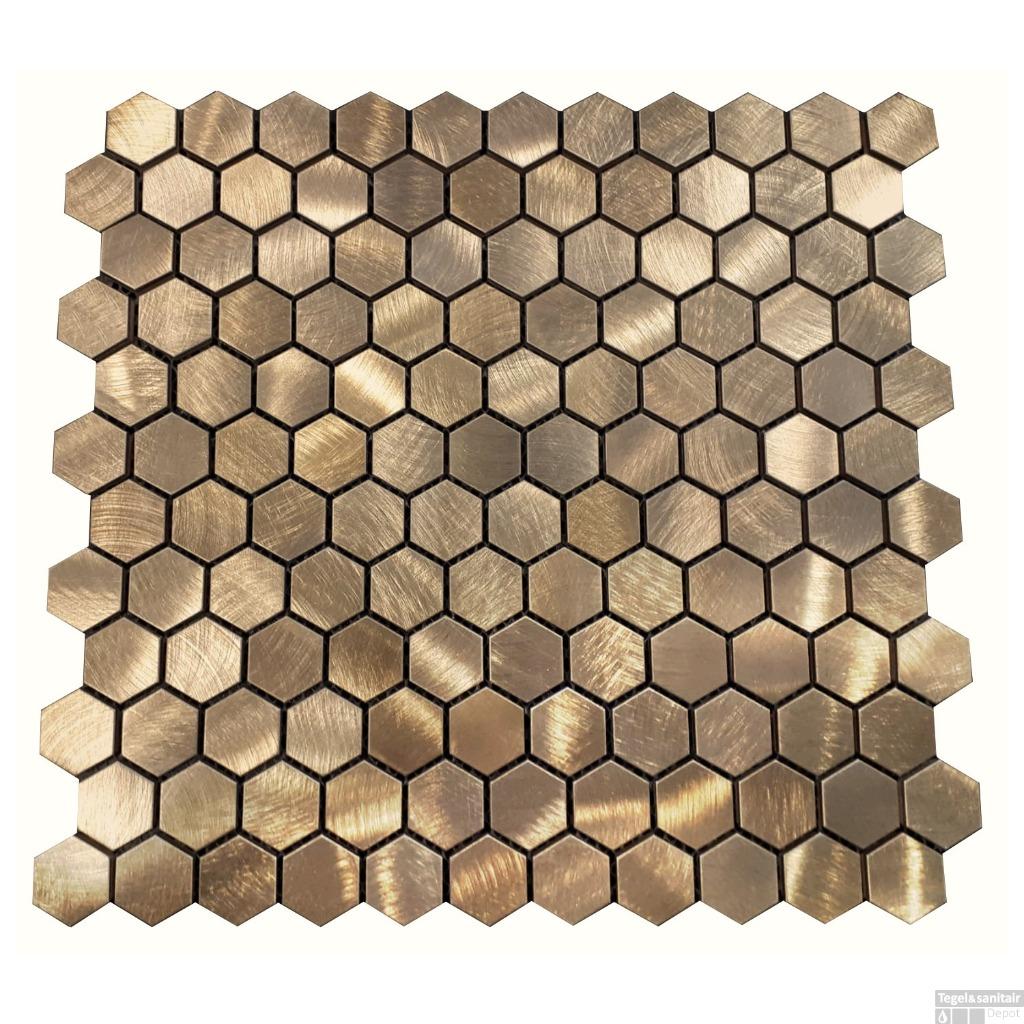 Mozaiek Reflections Hexagon Mozaïek Gold 23mm voorraad, Overige materialen, Wandtegels, Nieuw, Ophalen of Verzenden